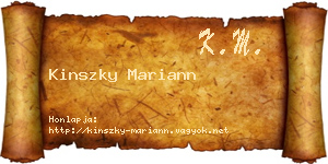 Kinszky Mariann névjegykártya