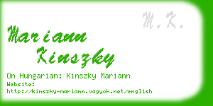 mariann kinszky business card